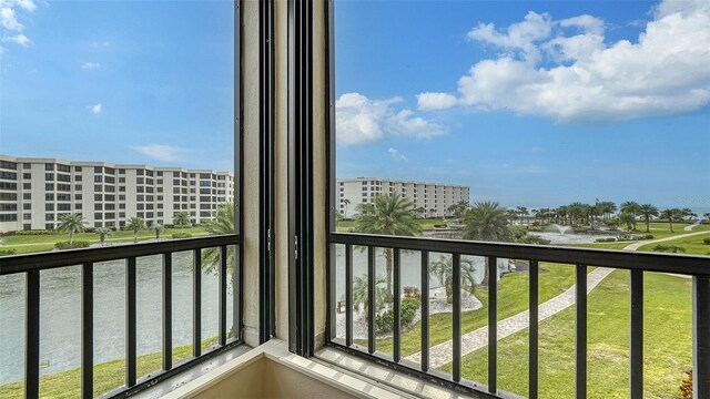 balcony with a water view