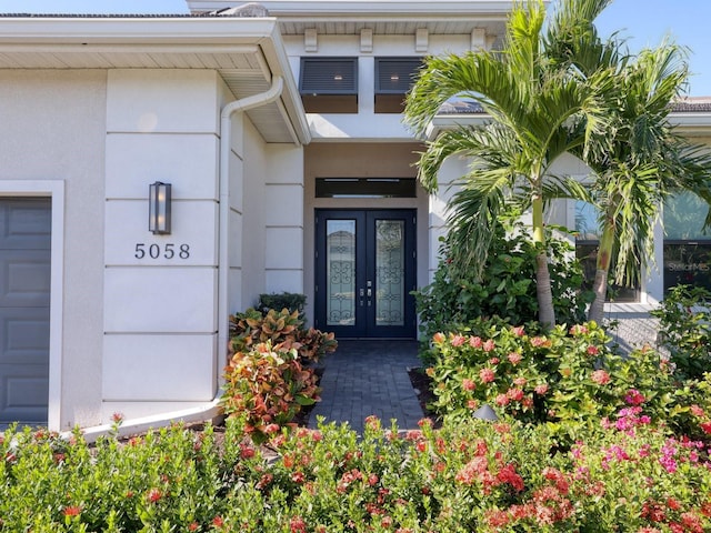 view of exterior entry with french doors