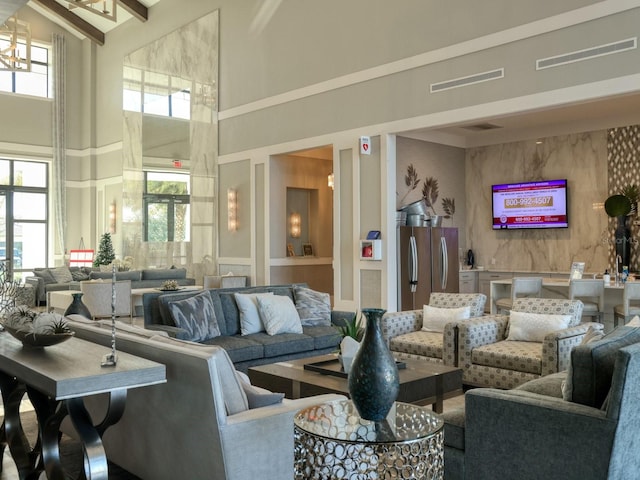community lobby with visible vents
