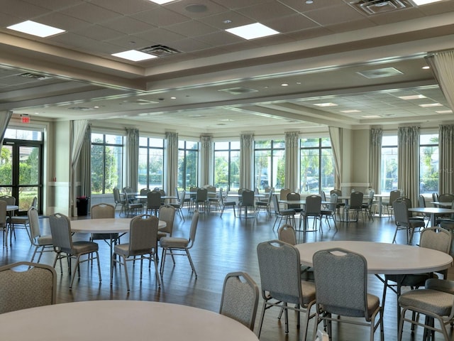dining area featuring visible vents and a wealth of natural light