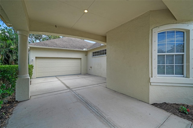 view of garage