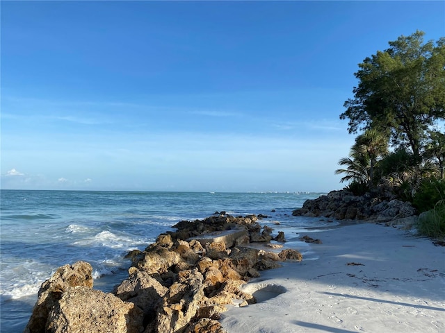 water view with a view of the beach