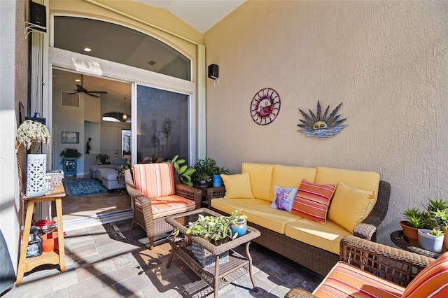 view of patio / terrace featuring an outdoor living space