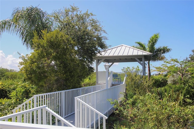 exterior space featuring a gazebo