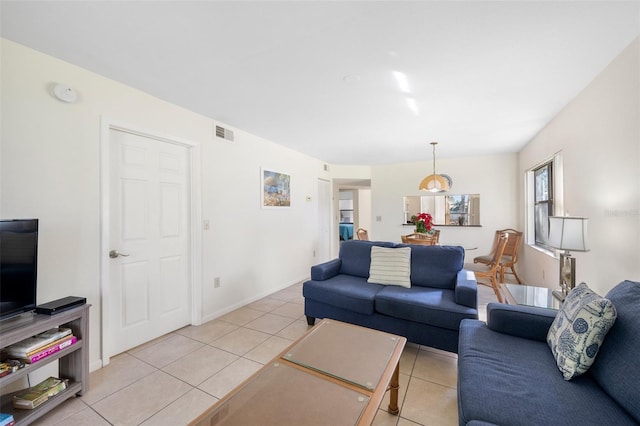 view of tiled living room