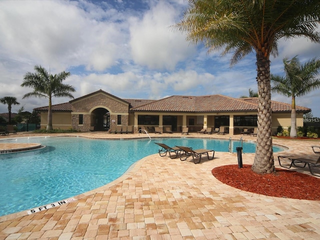 view of pool with a patio