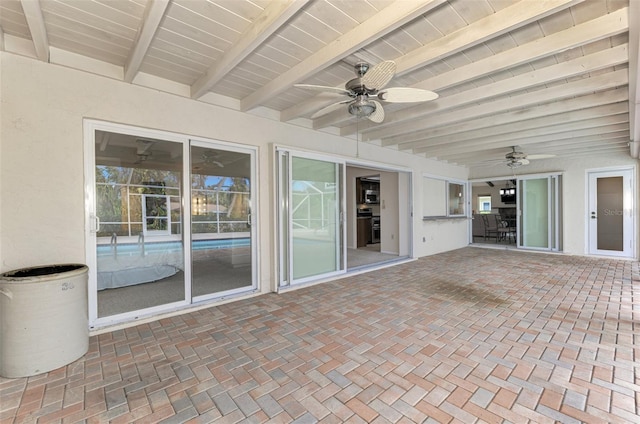 view of patio with ceiling fan