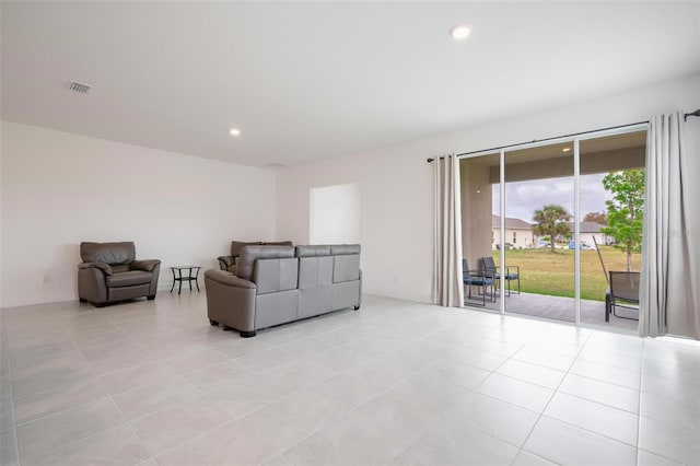 view of tiled living room