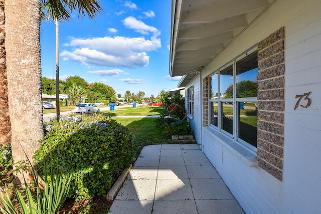 view of yard with a patio area