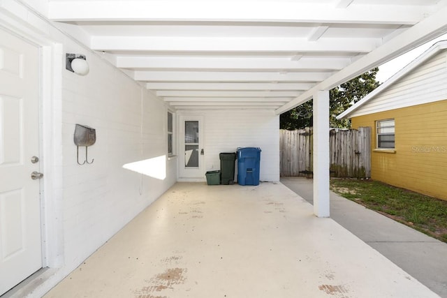 view of patio featuring a carport