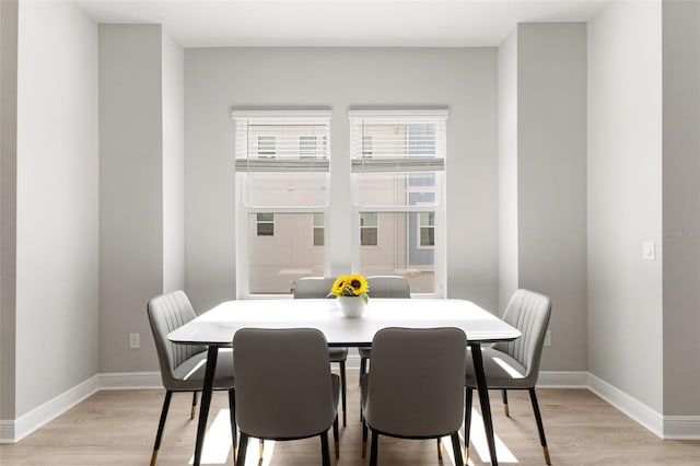 dining room with light hardwood / wood-style floors