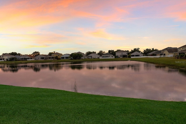 view of water feature with a residential view