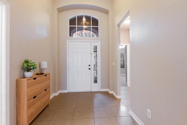 view of tiled entrance foyer