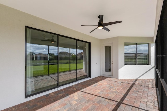 view of patio / terrace with ceiling fan