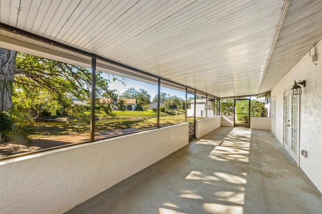 view of unfurnished sunroom