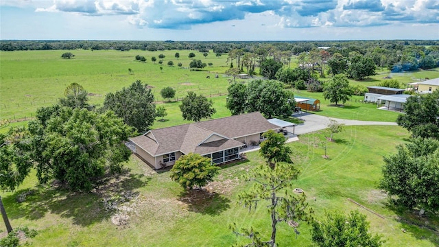 aerial view with a rural view