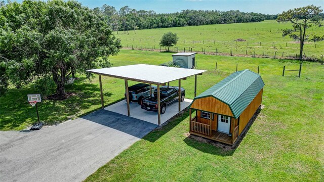 exterior space with a rural view