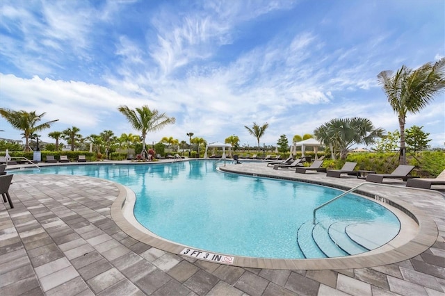 view of pool with a patio area