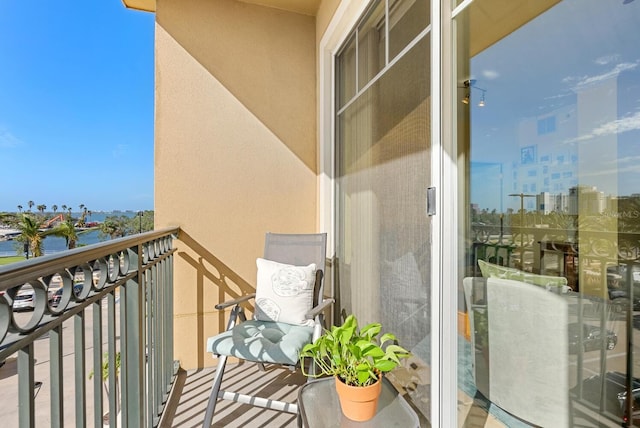 balcony with a water view