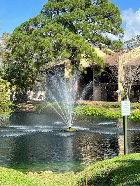 view of home's community with a water view