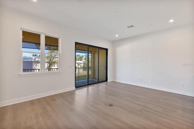 empty room featuring light wood-type flooring