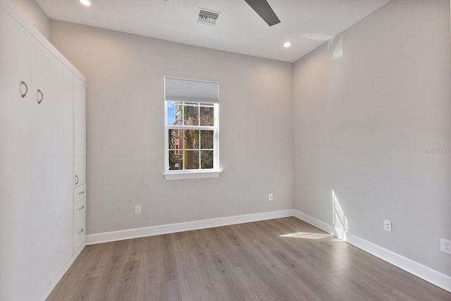 empty room featuring light wood-type flooring