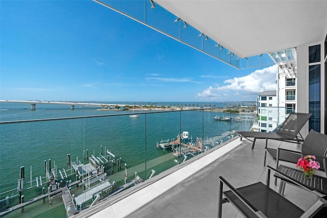 balcony with a water view