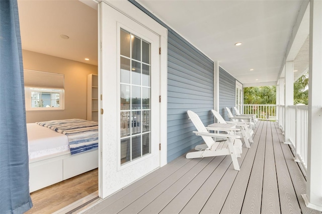 wooden deck with a porch