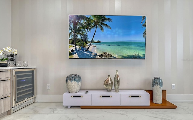 details with bar area and beverage cooler