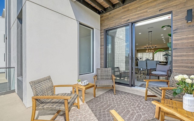 balcony featuring a patio area