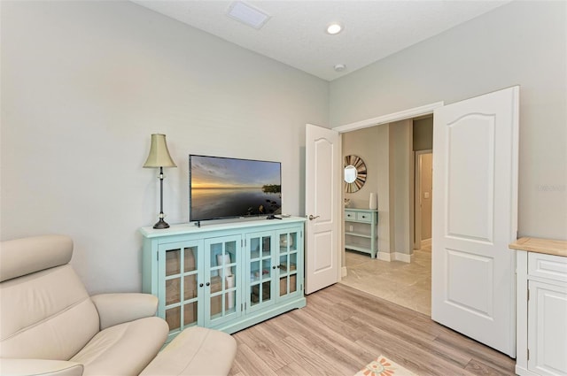 interior space with light hardwood / wood-style floors