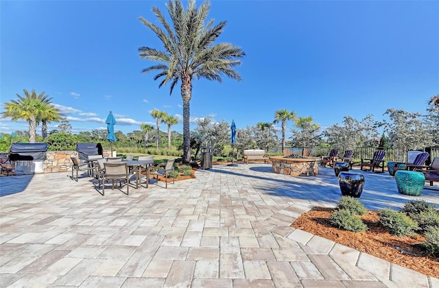 view of patio featuring grilling area