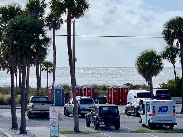 view of street featuring a water view