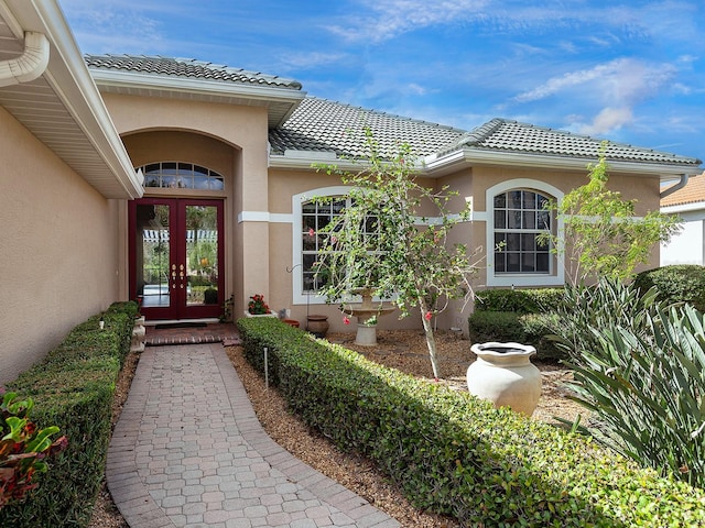 entrance to property with french doors