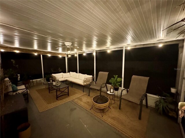 view of patio / terrace with an outdoor hangout area and ceiling fan