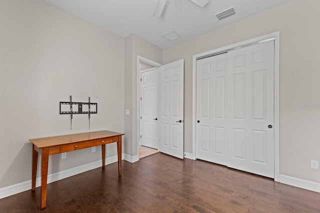 interior space featuring dark hardwood / wood-style flooring