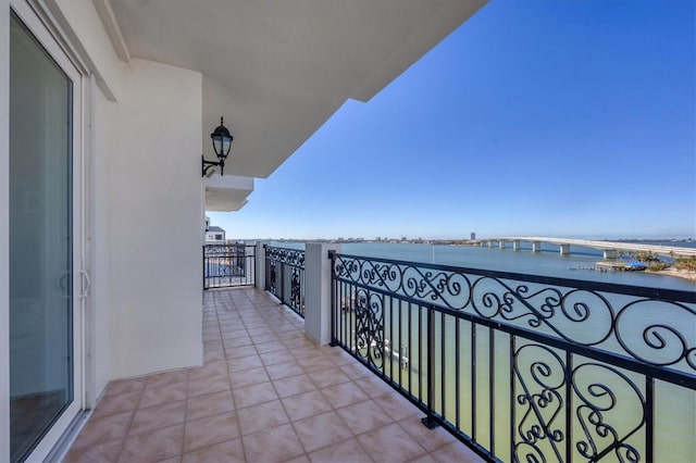 balcony with a water view