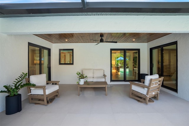 view of patio / terrace with ceiling fan