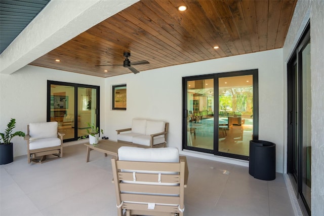 view of patio / terrace featuring ceiling fan