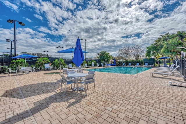 view of pool featuring a patio area