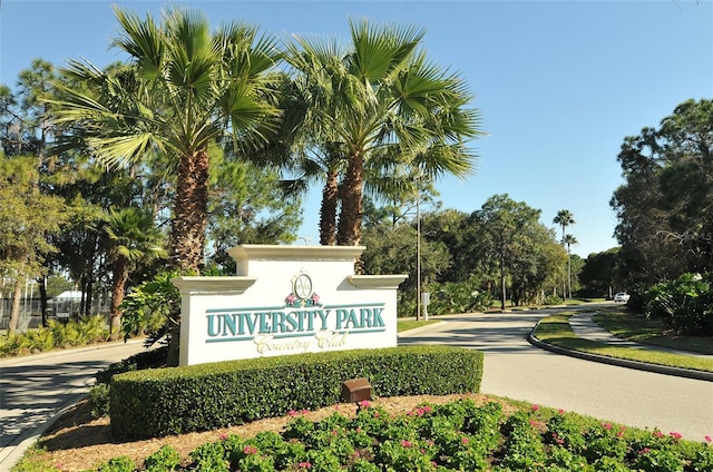 view of community sign