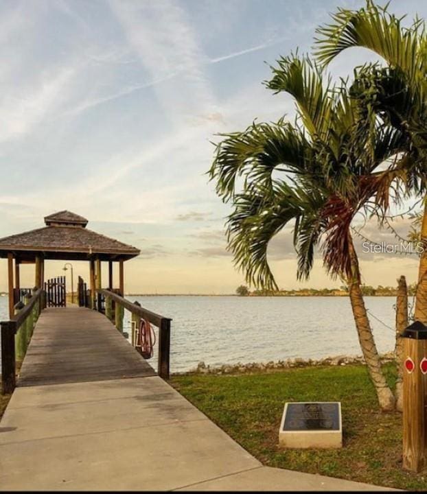 5 Palm Ave, Bradenton, FL 34208 - dock featuring a gazebo and a water view