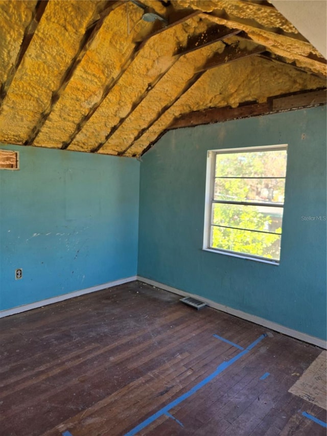 view of unfinished attic