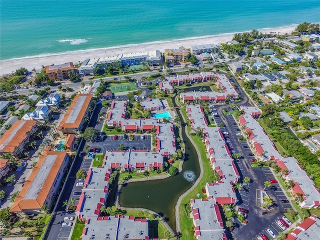 1801 Gulf Dr N Unit 222, Bradenton Beach, FL 34217 - aerial view of property and surrounding area with waterfront with a beach