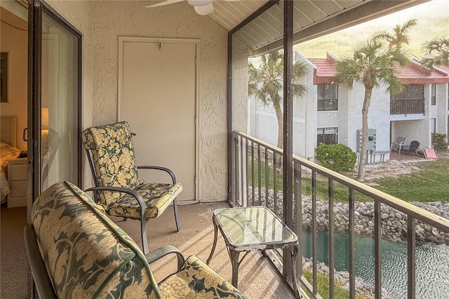 1801 Gulf Dr N Unit 222, Bradenton Beach, FL 34217 - balcony featuring ceiling fan