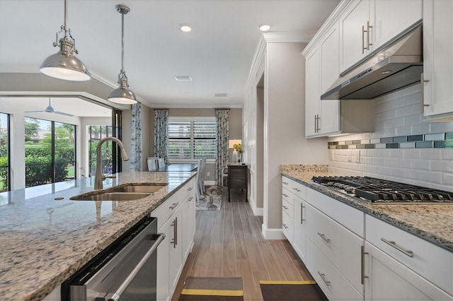 kitchen featuring white cabinets, a healthy amount of sunlight, and appliances with stainless steel finishes