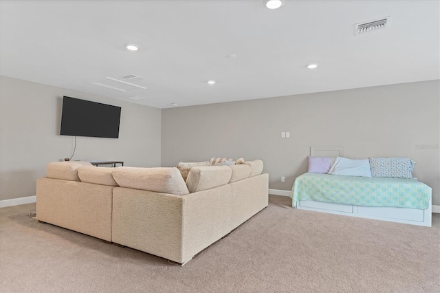 living room with carpet flooring