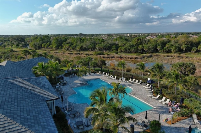 view of pool with a patio