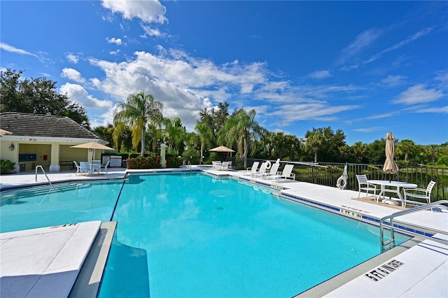 view of pool featuring a patio area