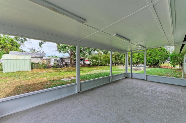 view of unfurnished sunroom